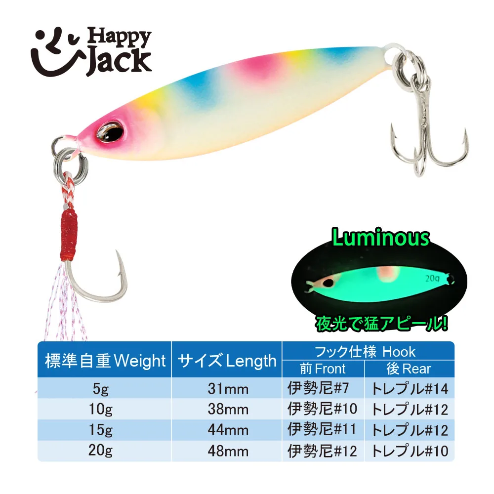 HappyJack 2024 new Micro Metal Jig Fishing Lures 5g/10g/15g/20g Shore Casting Jigging Spoon mini jigs Saltwater Artificial Bait