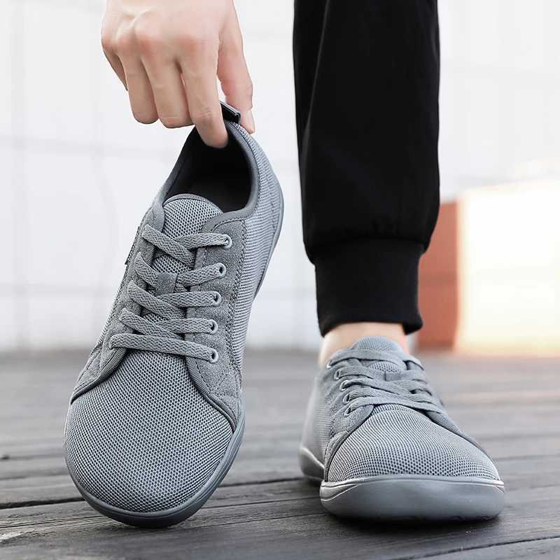 

Men's Shoes Wide Version Mesh Barefoot Sports Shoes Classic Casual Fashionable Canvas Flat Bottomed Shoes Outdoor Walking Shoe