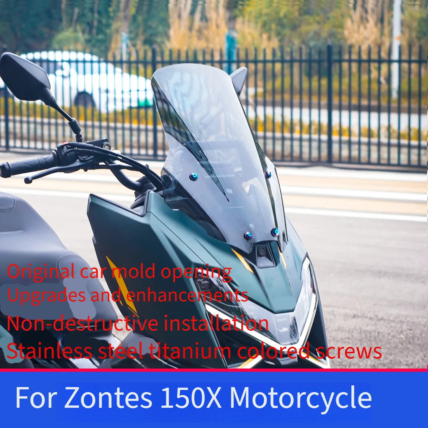 For Zontes 150X Racing Heightened Windscreen 56/60cm Optional Modified Front Windshield
