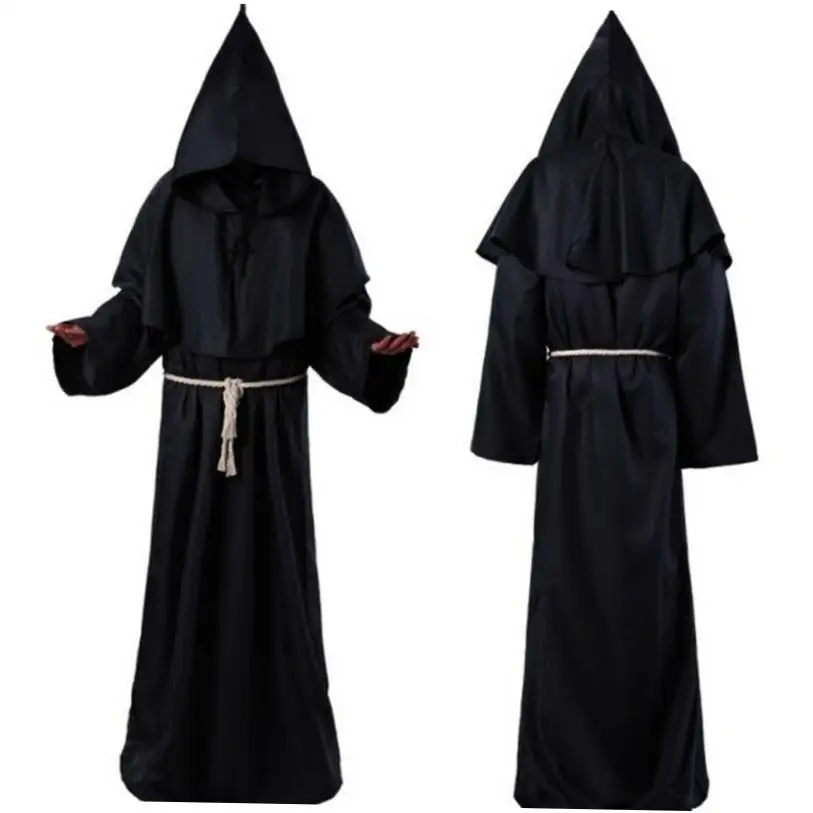Kostium na Halloween: Czarodziejka, Ksiądzka, Strój Tradycyjny Etniczny dla Kobiet, Ubranie na Występy Sceniczne, Motyw Halloweenowy