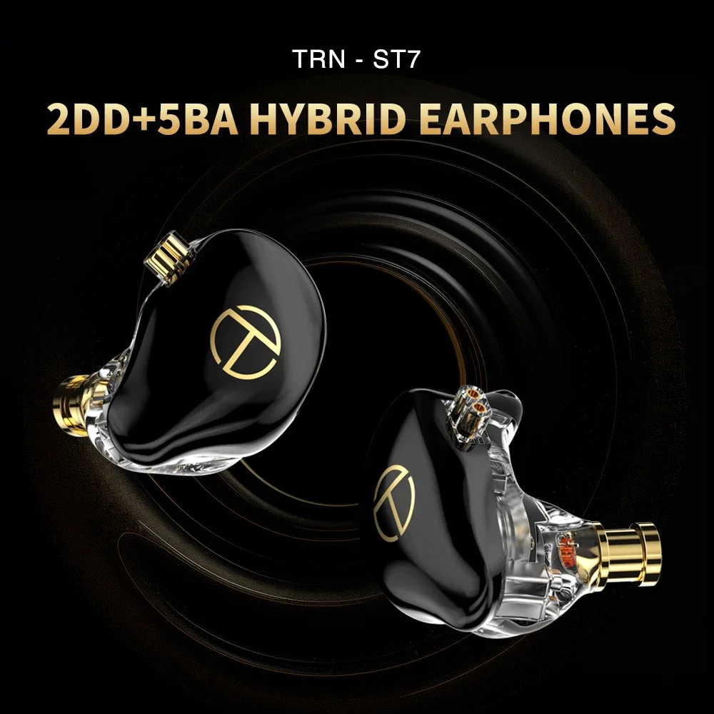 TRN ST7 2DD+5BA Hybrid In-Ear Earphones Music Earbuds Professional HiFi tuning Headphone Sport Noise Cancelling Headsets