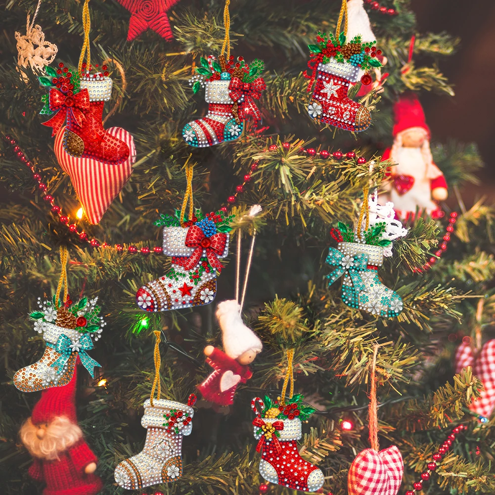 مثقاب معلق على شكل خاص ، ديكور عيد الميلاد ذاتي الصنع ، قلادة حجر الراين خماسية الأبعاد ، مثقاب موضعي ، فن الماس الكرتوني ، نافذة بيندا ، 8. #1