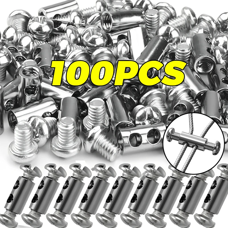 

Steel Wire Sling Clamps Double Holes Metal Copper Clip Adjustable Screw Stainless Steel Rope Sling Tool Fastening Accessories