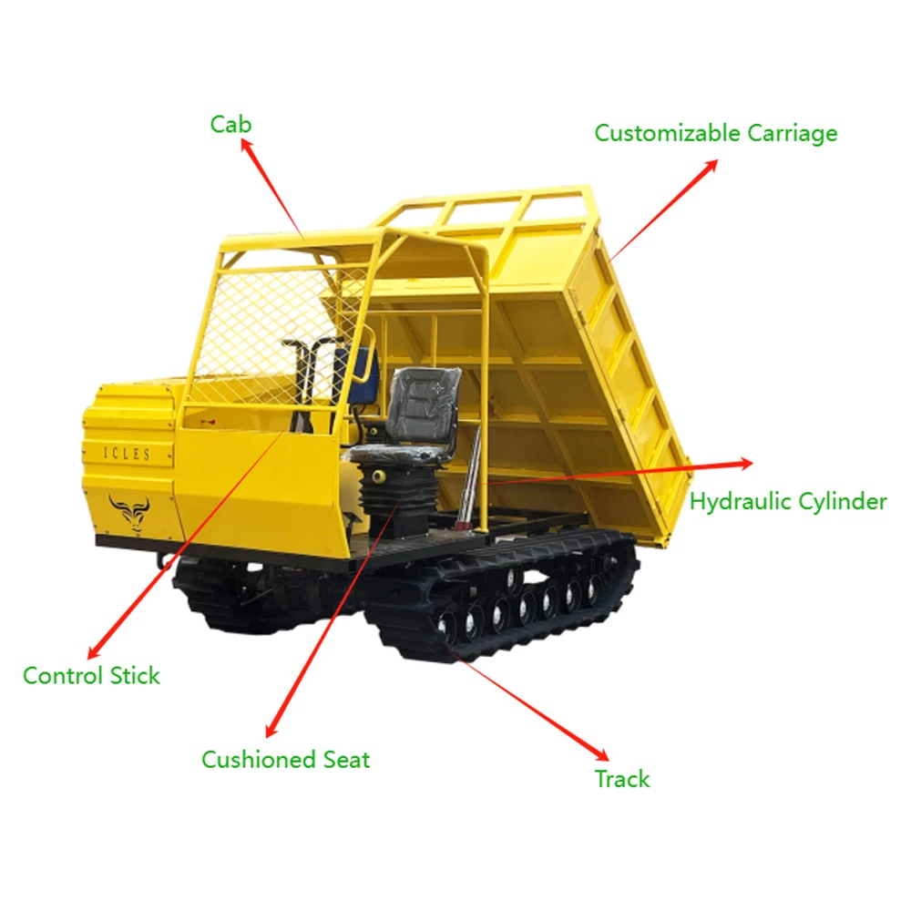 Self-Loading-Mini-Dumper Small Mountain Crawler Truck Diesel Engine Mini Tipper Dumping Trucks for Sale