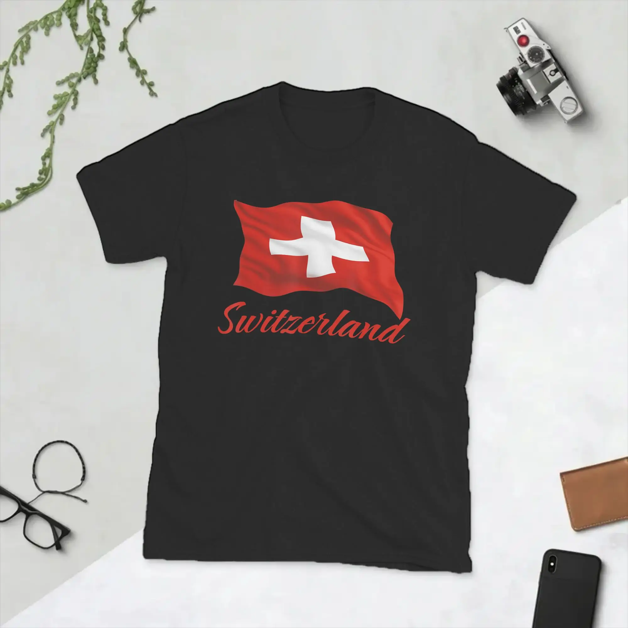 Men Swiss Switzerland Flag T Shirts  100% Cotton Clothes Vintage Short Sleeve O Neck Tee Shirt Birthday Gift T-Shirt