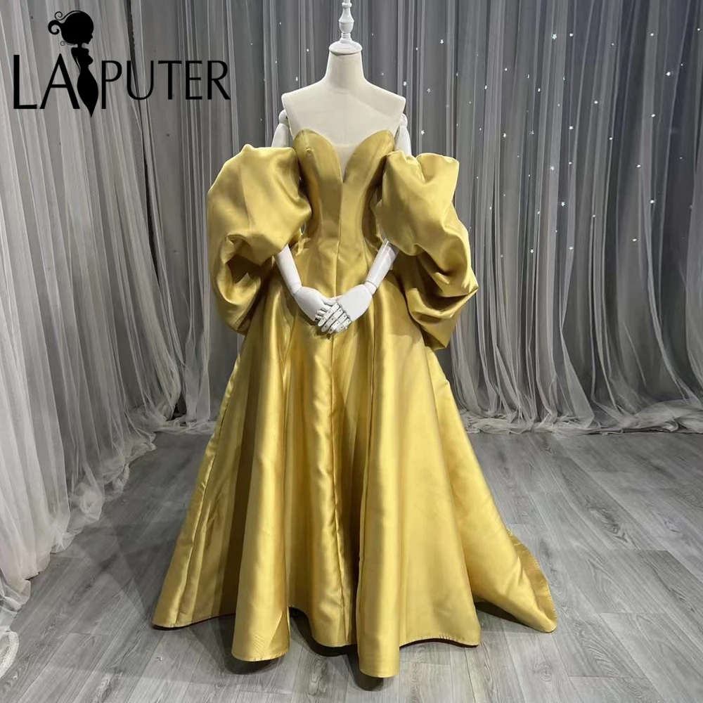 Grape Satin Evening Dresses off Shoulder Sweetheart neck A line Prom Gown Puffy Capes Celebrity Dress New Design 2024