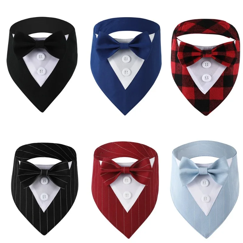 10pcs Suit Pet Bib with Dog Collar & Pet Bandana