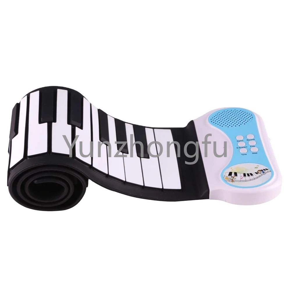 

Environmental Protection Silicone Waterproof 49 Key Electric Keyboard Standard Keys 8 Different Tones Folded Hand Roll Up Piano