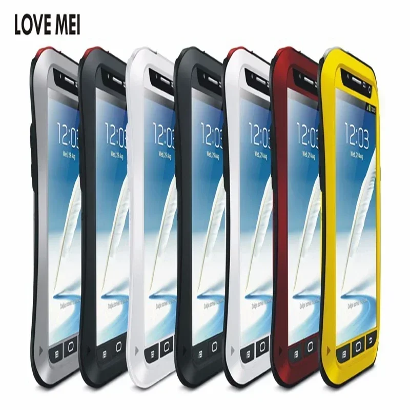 Original LOVE MEI Life Waterproof Metal Case for SAMSUNG Galaxy S6 S7 Edge S8 S9 S10 Plus S10E Note 9 8 3 Edge A3 A5 A7 A9 A8s