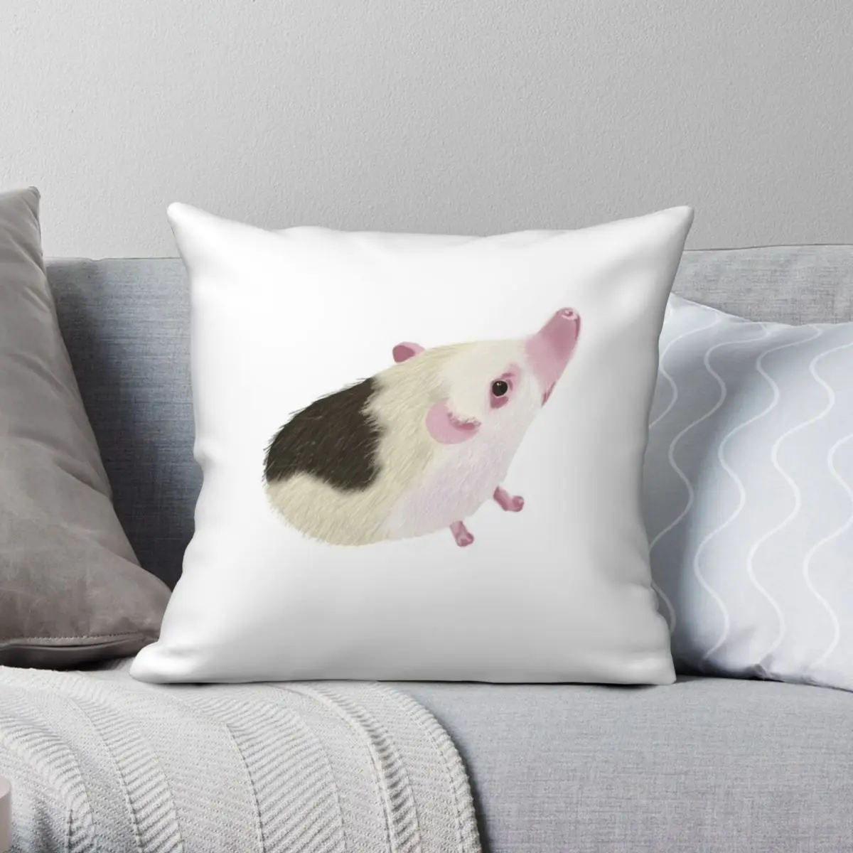 Reverse Pinto Hedgehog Square Pillowcase Polyester Linen Velvet Creative Zip Decorative Pillow Case Car Cushion Cover