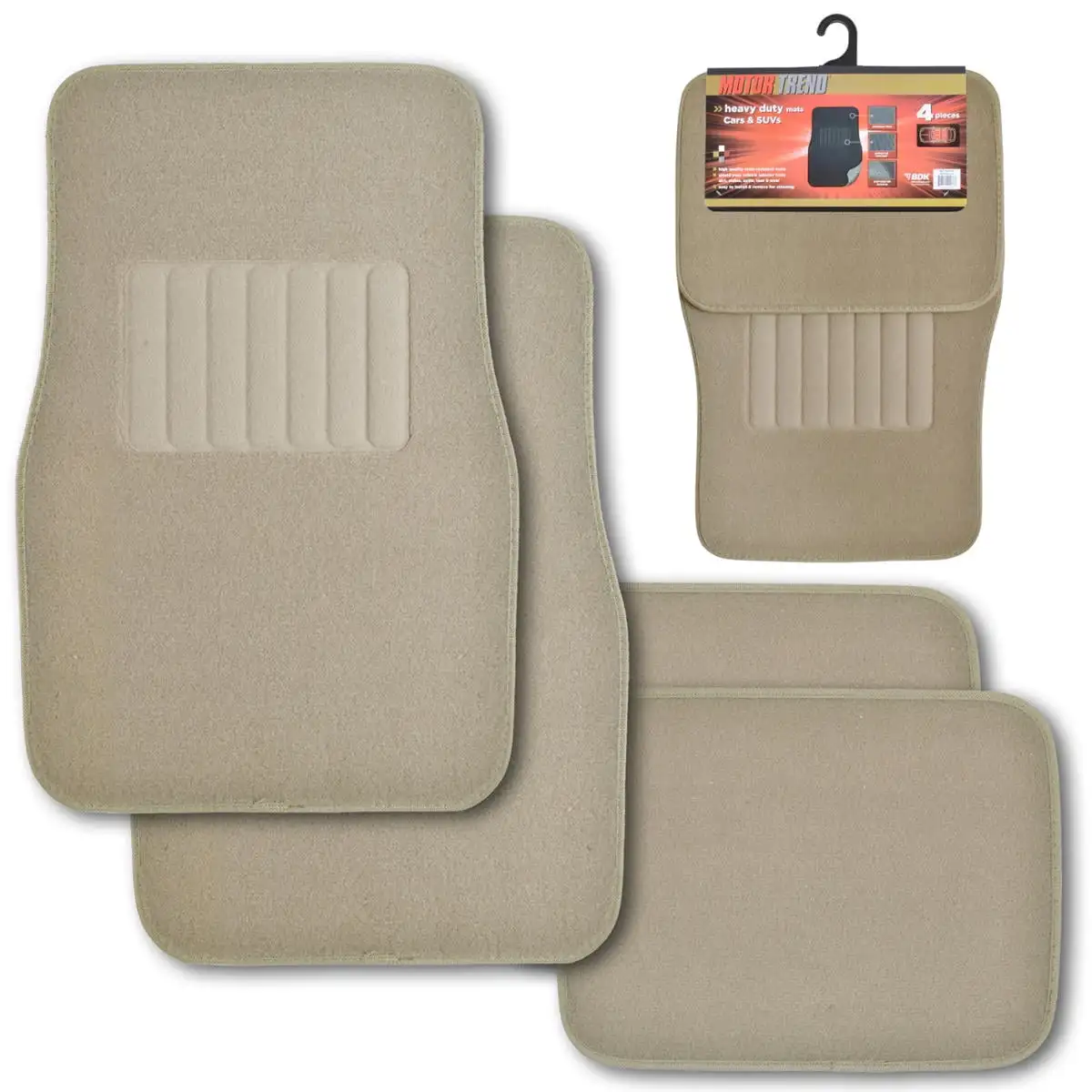 

Premium Carpet Car Floor Mats - 4 Pieces Thick Carpet Cushion Mat-Universal Fit