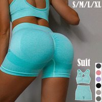 2PCS Yoga Suit Yoga Sports Underwear Women's Fitness Suit Vest Running Sports Yoga Shorts Set Yoga Set  Workout Set