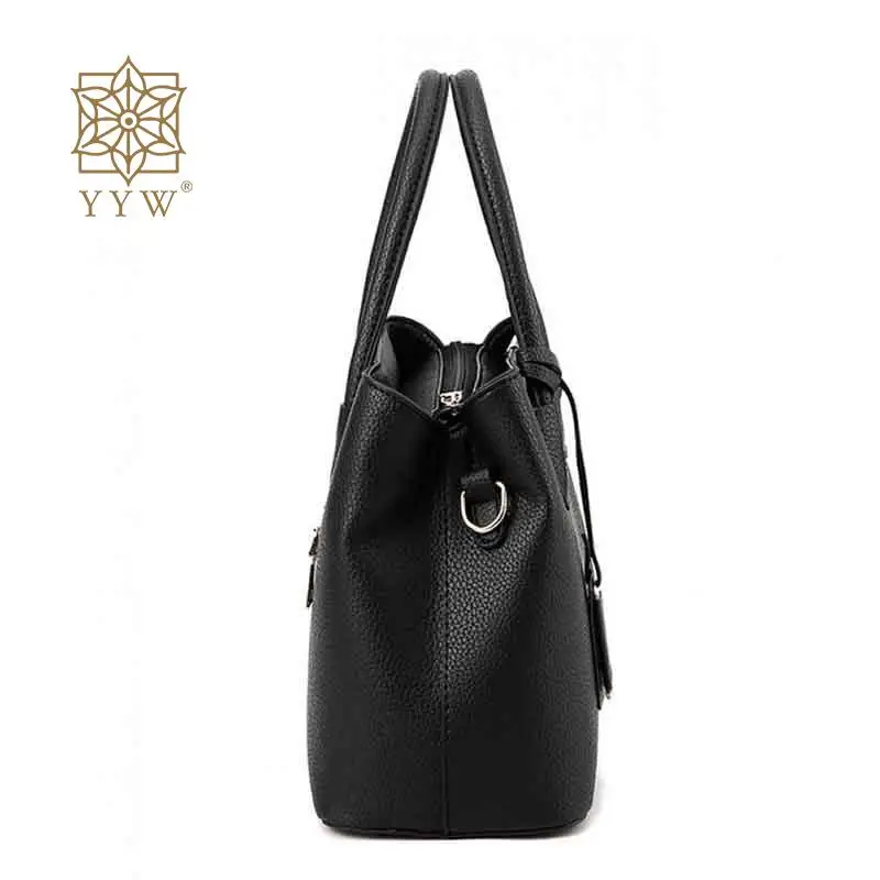 Women PU Leather Tote Bag Large Capacity Top-handle Embroidery Matte Crossbody Handbag High Quality Designer Commuting Purses