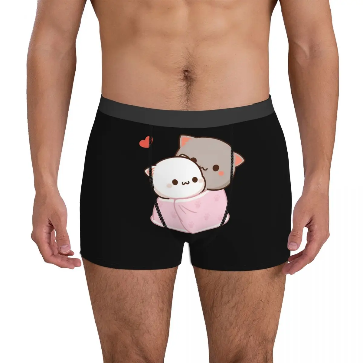 

Peach And Goma Cuddling - Mochi Peach Cat Underpants Breathbale Panties Male Underwear Print Shorts Boxer Briefs