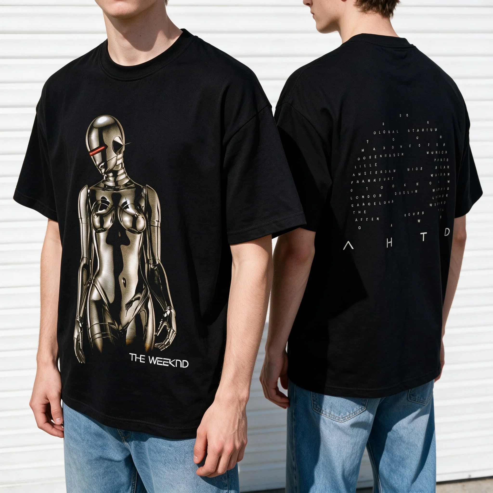 The Weeknd After Hours Til Dawn Sorayama Tour Summer Top Tee Women's Tshirt Unisex Tee Top Short Sleeve Men's Cotton  T Shirt