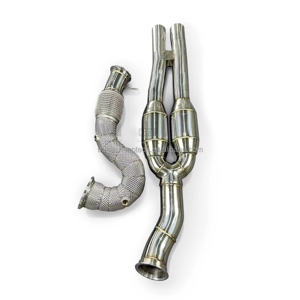 Oem Exhaust Downpipe For Audi Ttrs Rs3 Downpipe 2.5t Stainless Steel  High Performance Exhaust downspout With Heat Shield