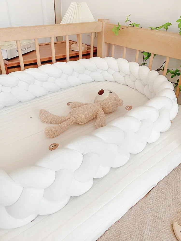 1M 2M 3M Baby Bumper Bed Vlecht Knoop Kussen Kussen Bumper Voor Baby Bebe Wieg Beschermer Bed Bumper Kamer Decor 2024