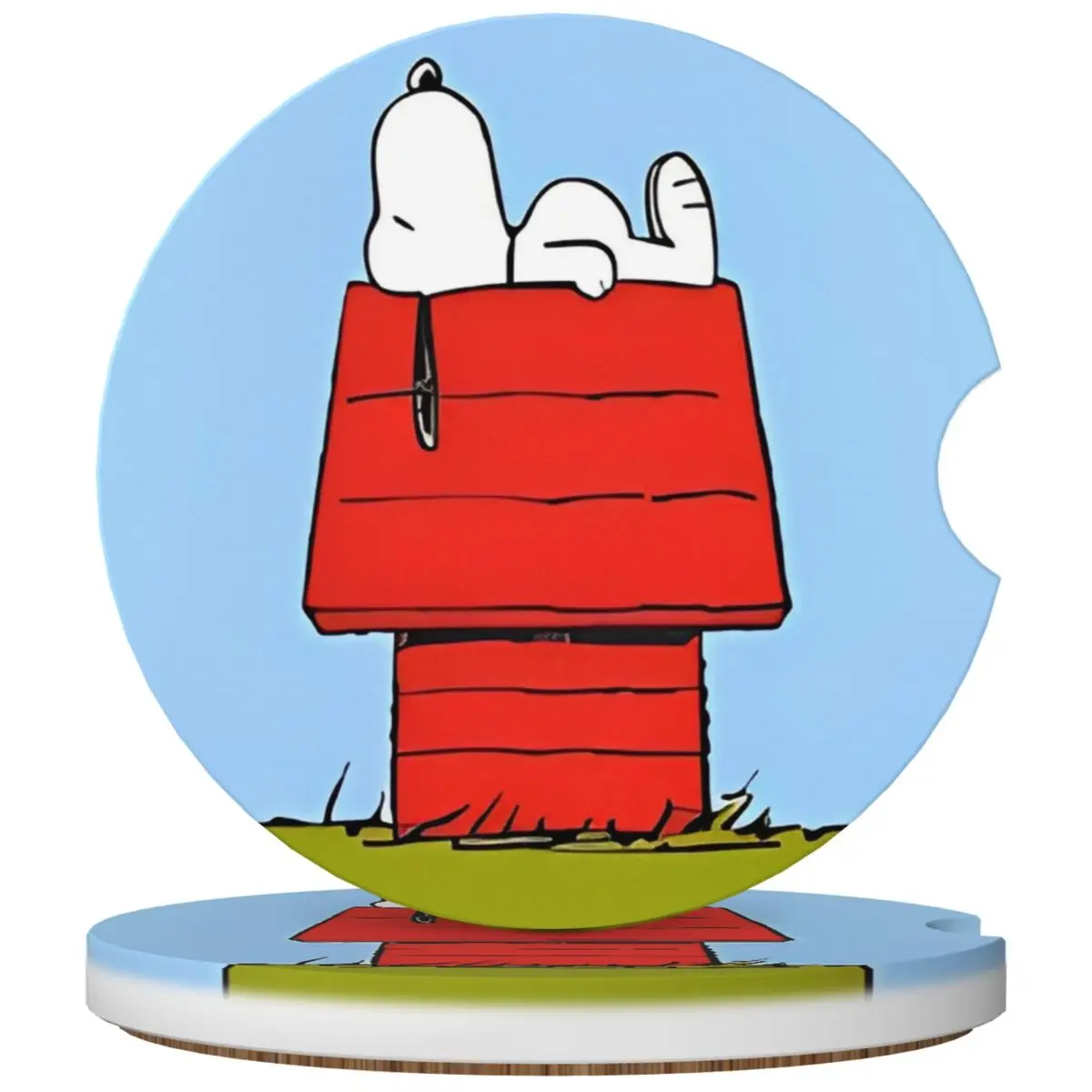 Snoopy Peanuts Car Coasters 2 Pack for Cup Holders 2.56