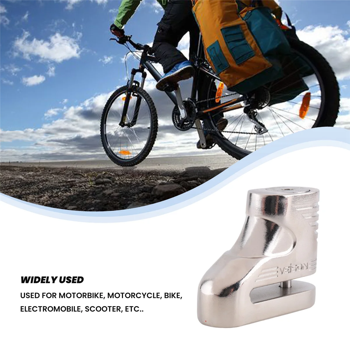

NEW Motorcycle Disc Brakes Lock 5Mm Bicycle Electric Car Anti-Theft Bike Disc Lock Motorcycle Theft Pretection Brake Lock—Silve