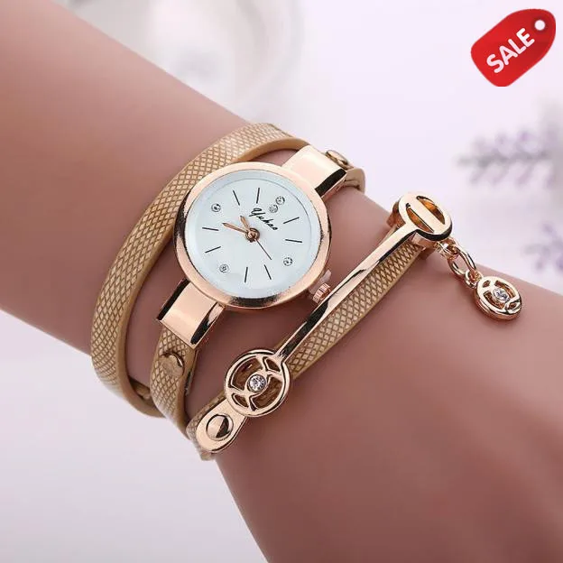 

Fashion Leather Strap Women's Quartz Watch Simple Casual Circular Dial Elegant Ladies Wristwatch