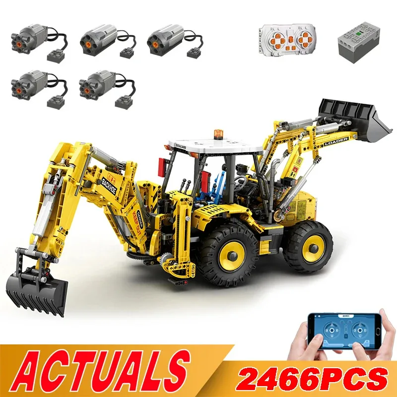 Bulldozer technique à Double tête, pelle, camion, véhicule d'ingénierie, jouets, blocs de construction, pelle motorisée, briques, cadeaux pour enfants