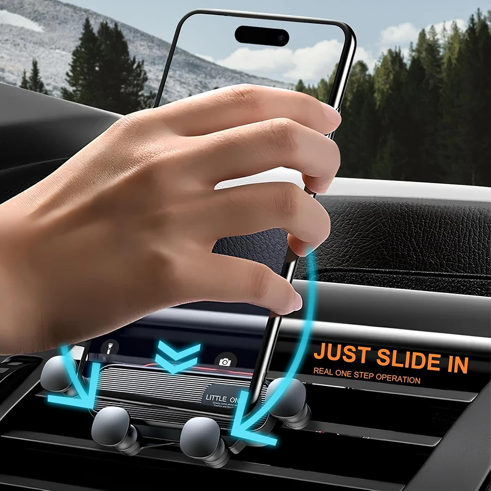 Car Phone Holder Gravity Car Mobile Phone Support for iPhone 16 15 14 13 Samsung Xiaomi Air Vent Mount Universal Car Phone Stand