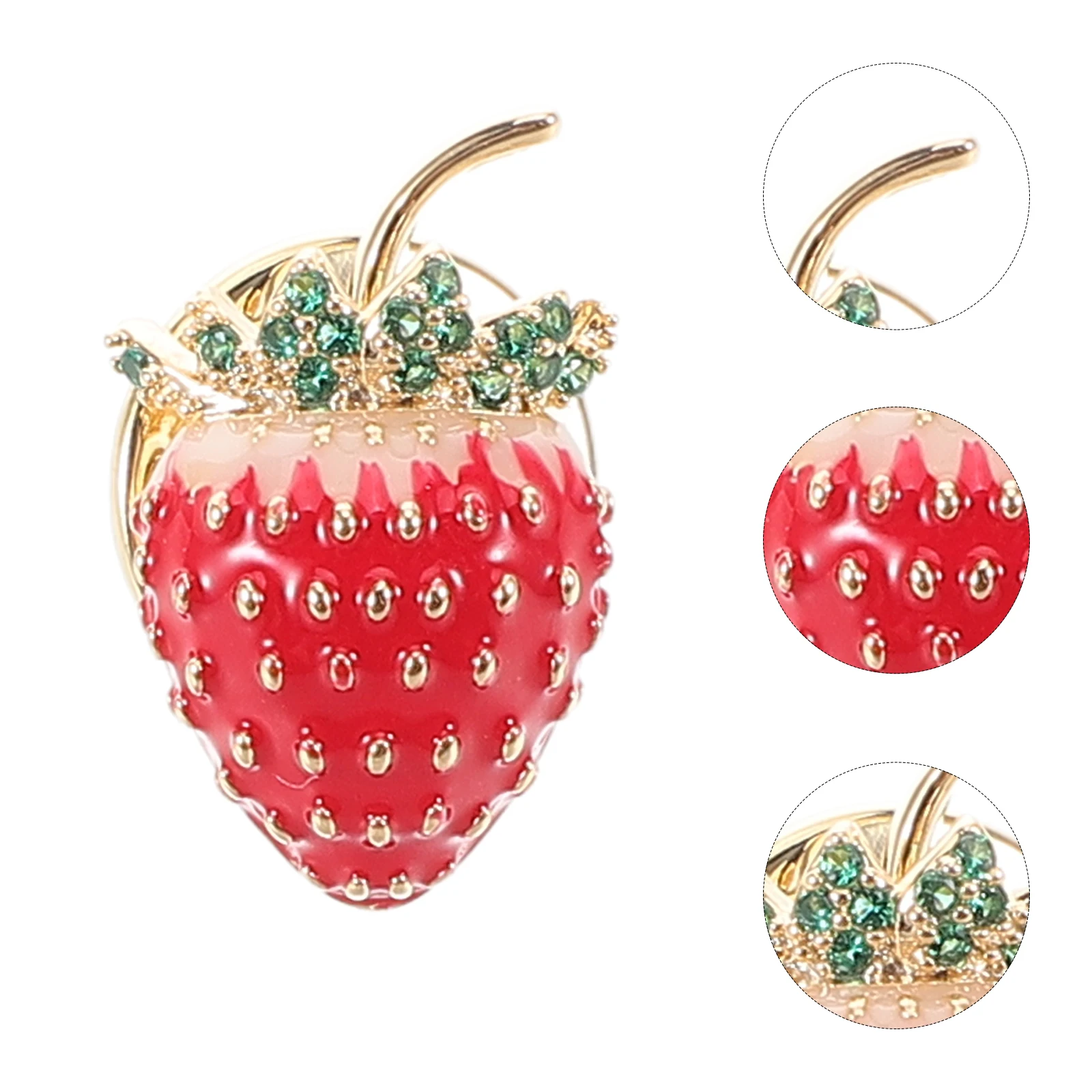 

3D Handpainted Strawberry Pin Cute Cartoon Metal Brooch Decorative Badge For Bag Hat Scarf Clothes Women Girls Halloween