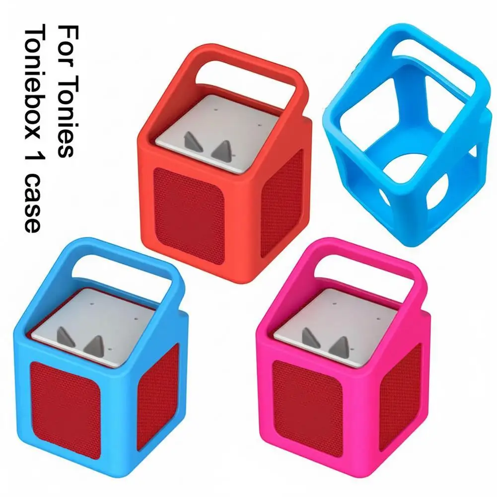 

For Tonies Toniebox 1 Speaker Silicone Handle Protective Cover Anti Drop Simple Solid Color Soft Shell