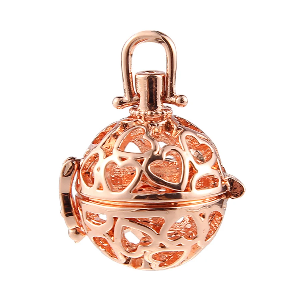 

4pcs Essential Oil Pendant Locket Charm Small Box Cage Bead Pearl Cage Alloy Jewelry Accessories for DIY Necklace Bracelet