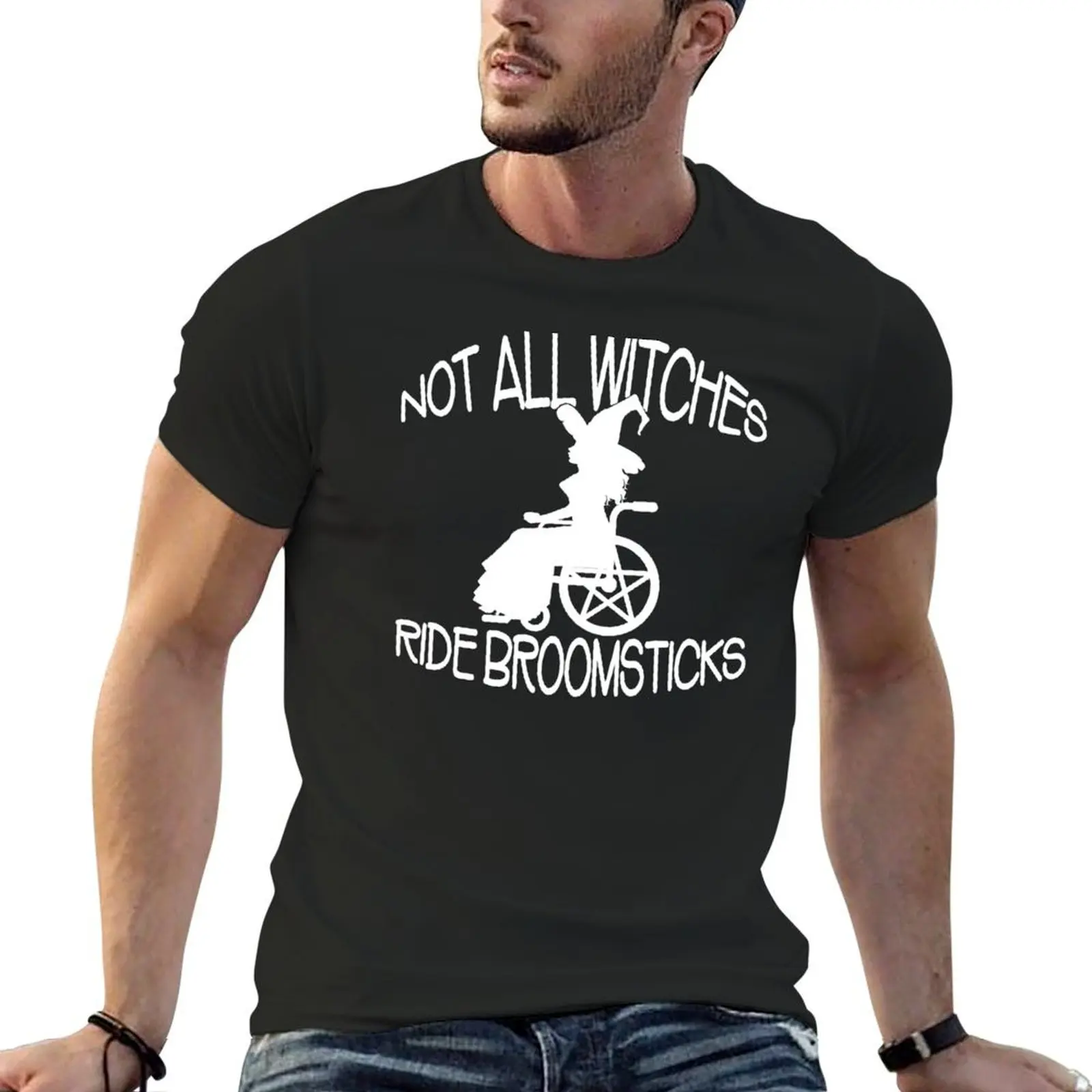 Not all Witches Ride Broomsticks Wheelchair Cheeky Witch? T-shirt sublime anime tops clothes for men