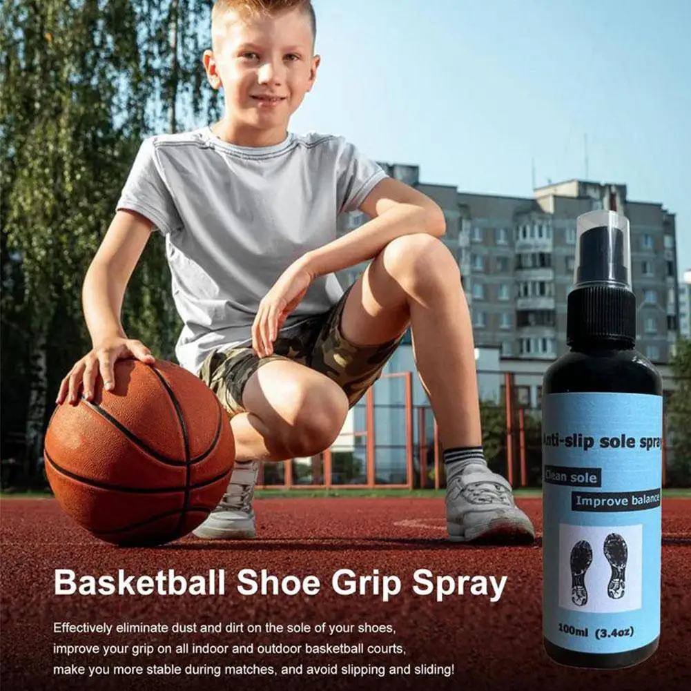 Basketball Shoe Grip Spray 100ml Anti-Slip Sole Spray Spray For Basketball Shoes Shoe Sole Protector Improves Traction Clea Q9Z2