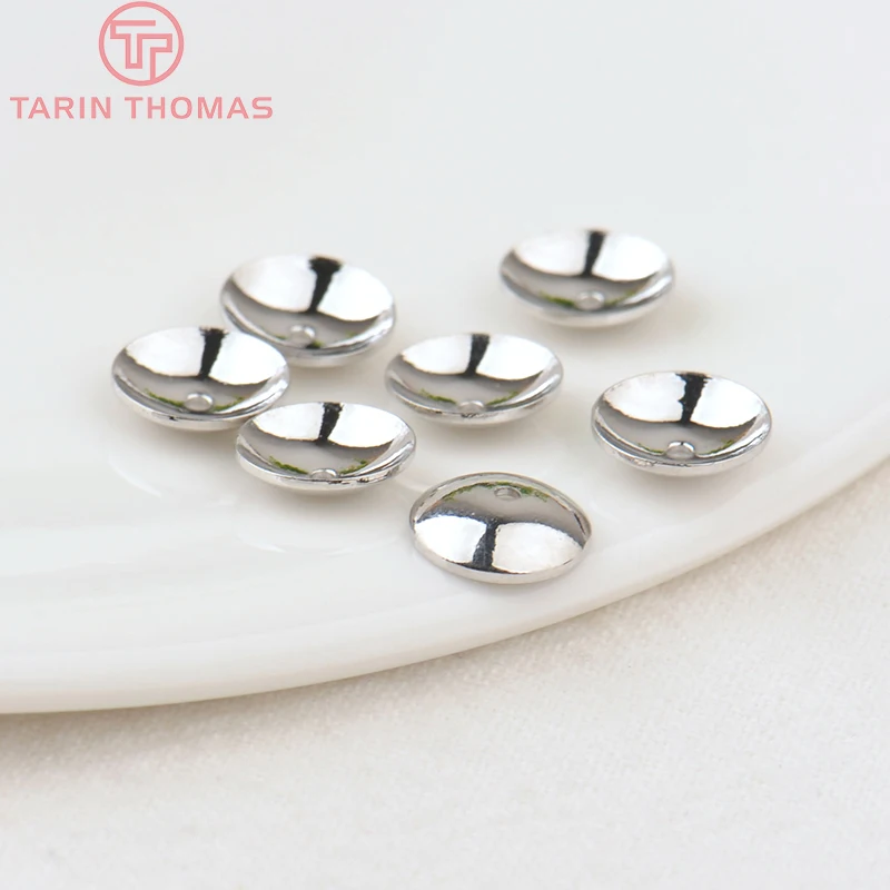 (3459)20 adet 3MM 4MM 6MM 8MM 10MM 12MM 24K altın rengi kaplama pirinç parlak boncuk kapaklar yüksek kalite Diy takı aksesuarları