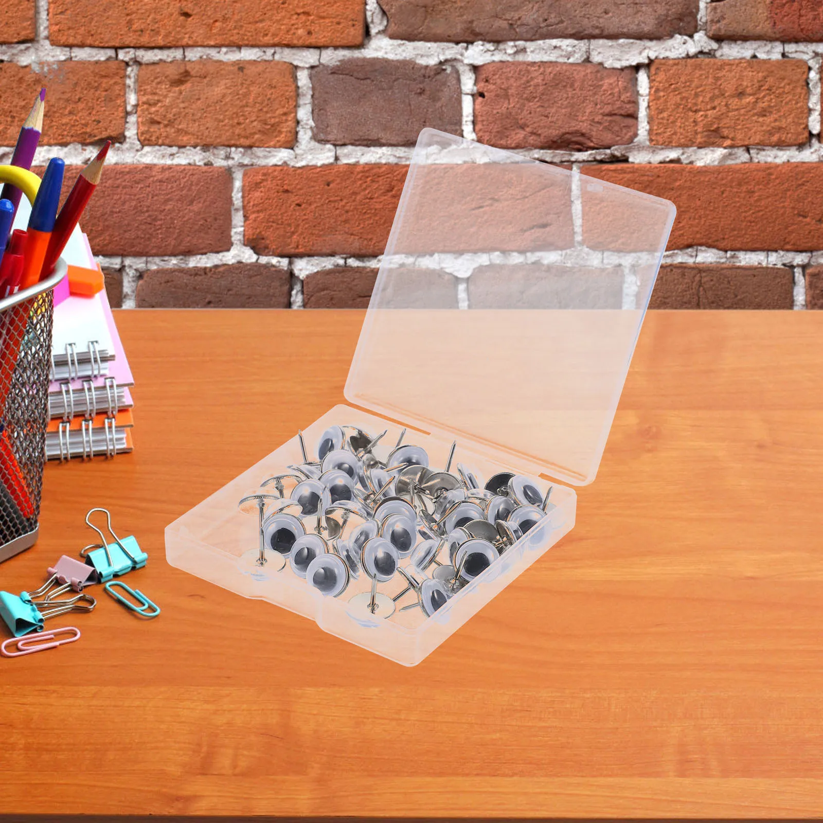 50 قطعة المحمولة متعددة الوظائف على شكل عين دبابيس ضغط المنزلية لوحة الفلين الملحقات مشرق اللون تصميم مكتب مقاومة للاهتراء #1