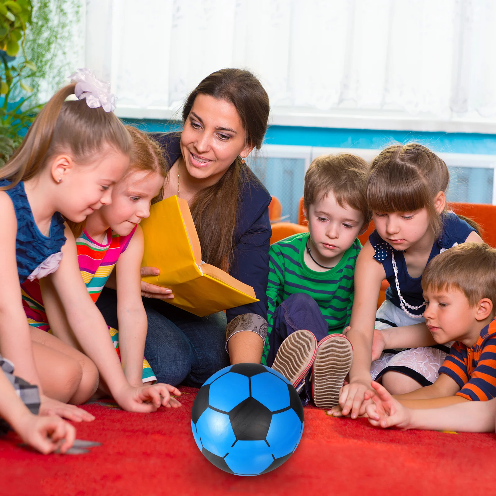 Bolas infláveis do futebol para miúdos, brinquedo do futebol, brinquedos ao ar livre, verão, 6 PCes