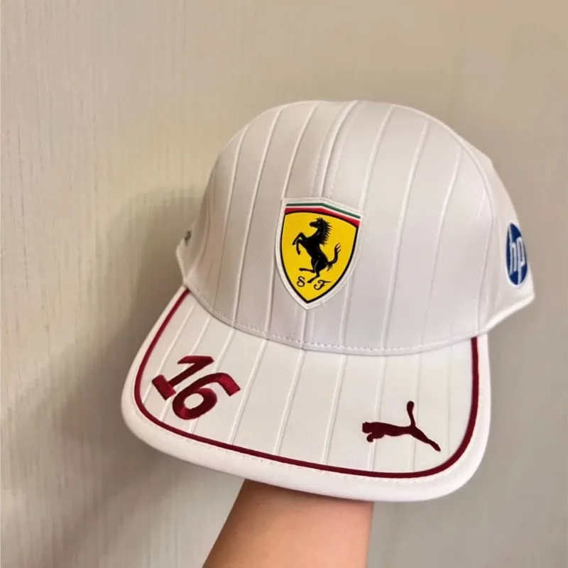2025 белая, красная кепка для Ferrari Team Racing F1, модная бейсболка с вышивкой буквы 16 44, повседневная уличная солнцезащитная кепка