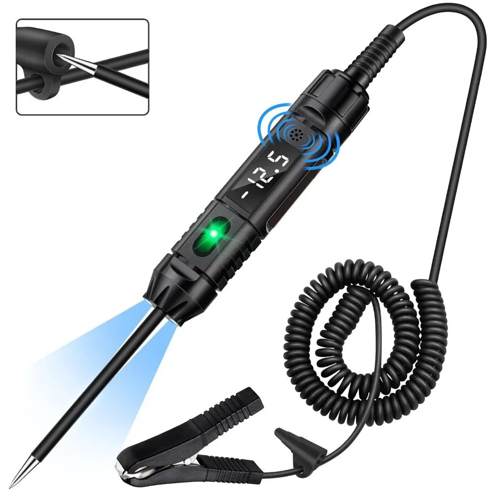 3-72V Digital LED Automotive Test Light Circuit Tester With Polarity Indicate And Illuminating Lights For Auto Electrical System