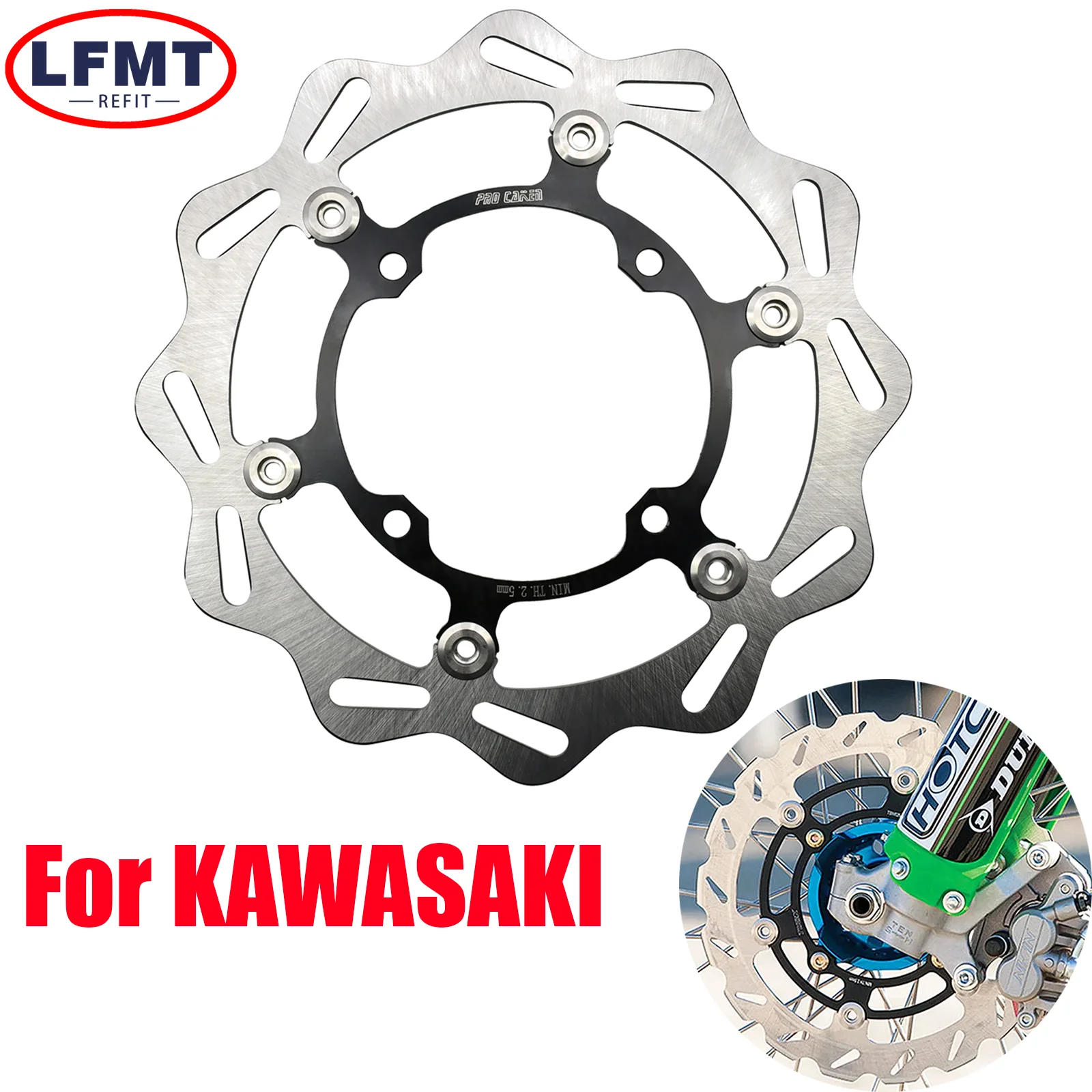 

Motorcycle 270MM Front Floating Brake Disc Rotor Bracket For Kawasaki KX125 KX250 KX250F KX450F KLX450R 2006-2021 Dirt bike