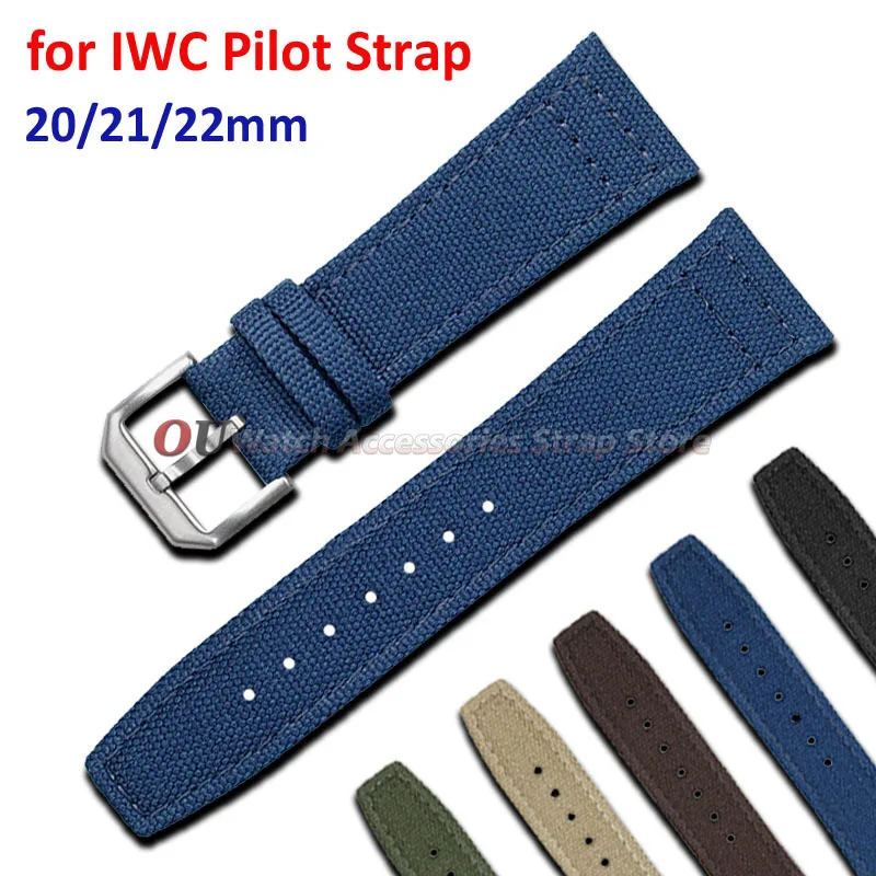 20mm 21mm 22mm Nylon Watch Strap for IWC Pilot Strap Canvas Waterproof Sport Watch Strap Men Women Replacement Watch Bracelet