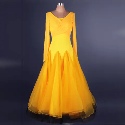 Robe de danse pour femme, robe standard valse, flamenco, tanga, manches longues, pour salle de bal, pratique professionnelle, en vente