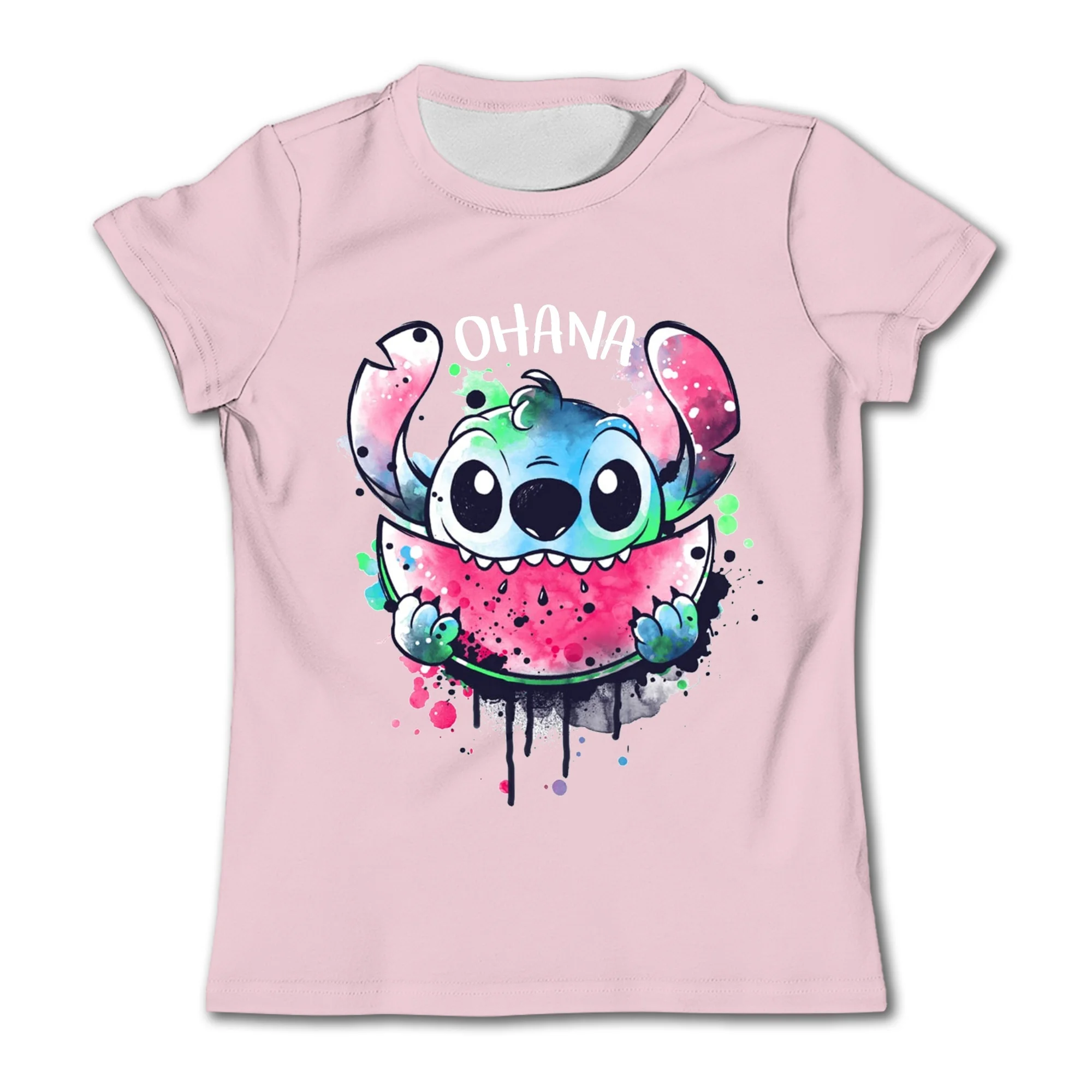 

Girls Kawaii Stitch T-shirt Child Girl Clothing Toddler Tees Children Clothes 2024 Summer Short Sleeve Kids Boy Cartoon Tee Tops
