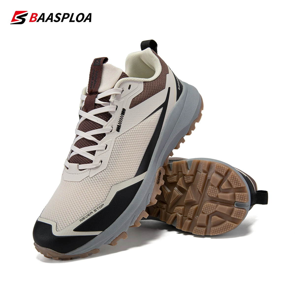 Bassploa Men Hiking Shoes New Fashion Lightweight Outdoor Sneakers Men Walking Shoes Comfort Non-Slip Wear Resistant Outdoor