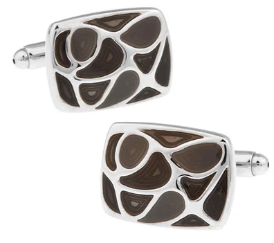 

Promotion! Men Enamel Cufflinks wholesale&retail Top Copper Chocolate Colour Irregular Design Cuff Links