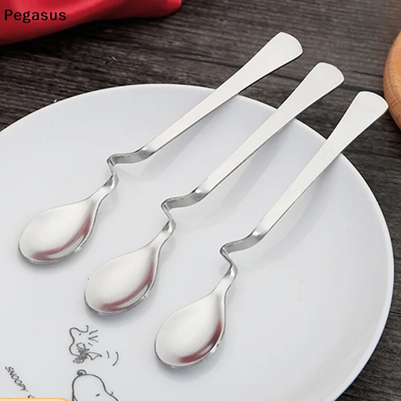 [S]Spoon For Dessert Coffee Tea Stainless Steel Spoon Stirring Spoons Dessert Spoons Bar Kitchen Accessories Gadgets