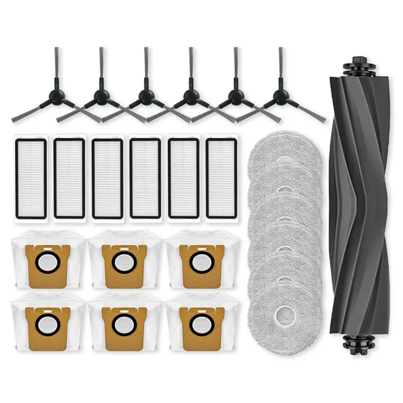 TAIGH-For Dreame Bot L20 Ultra/L30 Ultra/X20 Pro Replacement Accessories- Main Side Brush, Mop Cloths, Hepa Filter& Dust Bag Set