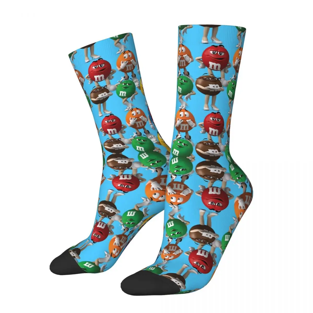 Funny Happy Candy Color Character Men's Socks Retro Harajuku M Chocolate Hip Hop Novelty Seamless Crew Crazy Sock Gift Printed