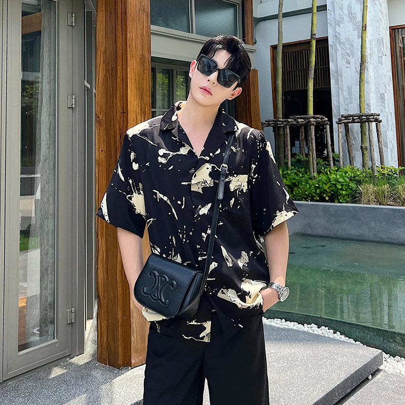 

Men's ort Sve irt oulder Pad Summer Casual Sle Loose Fit Faionable Design Versatile Season Alluring Men's Top