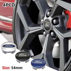 4pcs 54mm Wheel Center Cap Logo Hub Cover Badge Emblem For Ford Focus Mk2 Mk3 Fiesta Ranger Mondeo Mk4 S-MAX Kuga Mustang Escort