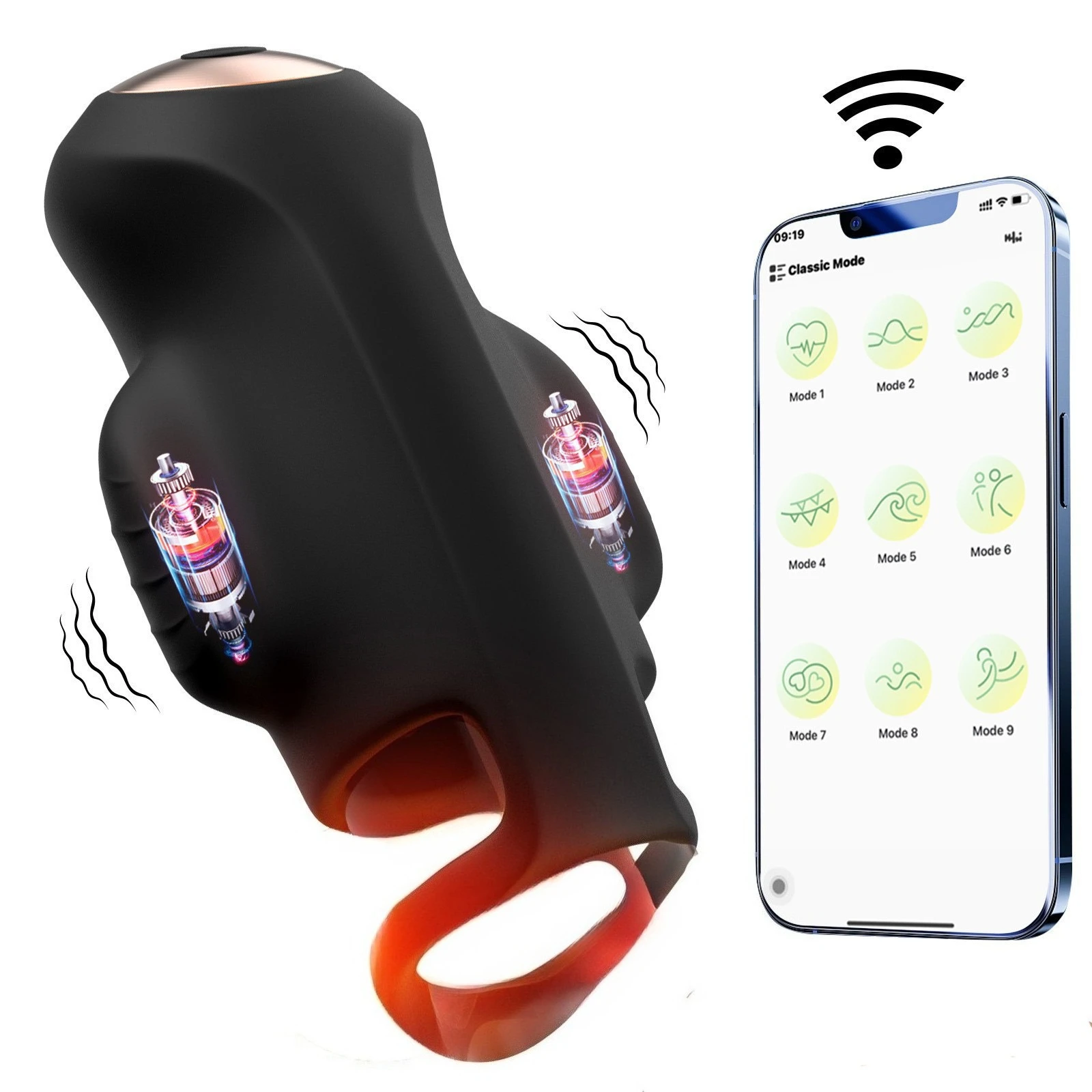 Double Shock Male Masturbator Glans Exerciser Sex Toys for Men Vibrating Ring Penis Massage Masturbation Sex Products