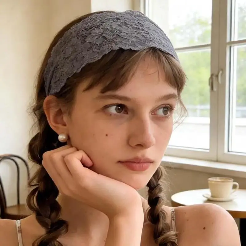 Breites Spitzenblumen-Haarband, weich, dehnbar, in verschiedenen Farben erhältlich, ideal für den täglichen Gebrauch, Yoga, Partys und zum Stylen der Haare. – Detail 14