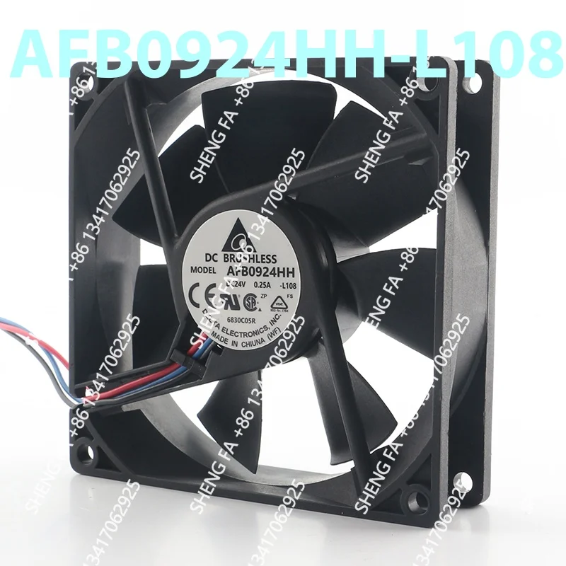 Cooling Fan 3-wire AFB0924HH-L108 Delta 12V 48V DC24V 0.25A AC EC 9025 90X90X25MM 9CM Dual Ball Bearing High air Volume Inverter